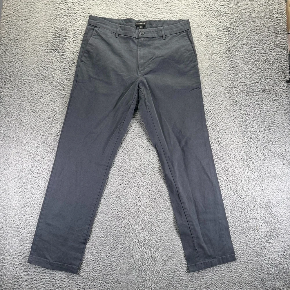 Banana Republic Pant Mens 34x32‎ Gray Cotton Chino Straight Leg Preppy Business